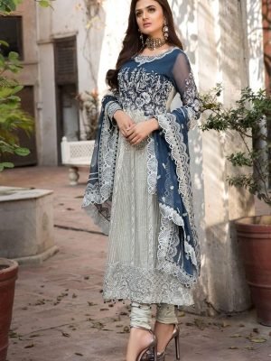 Full embroidery net suit with embroidery net dupatta